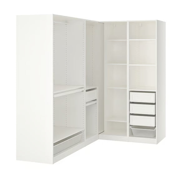 Max L-S-Shape Open wardrobe, 160x120x200/240 cm.