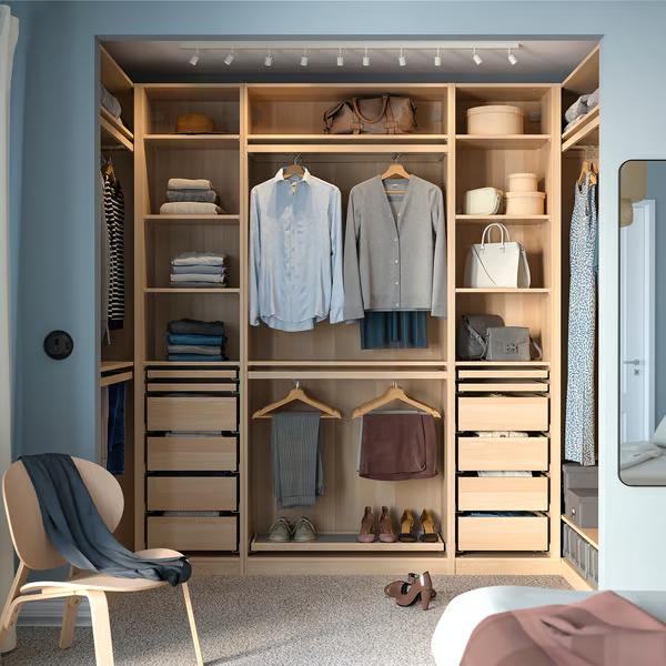 Max expansive corner open wardrobe