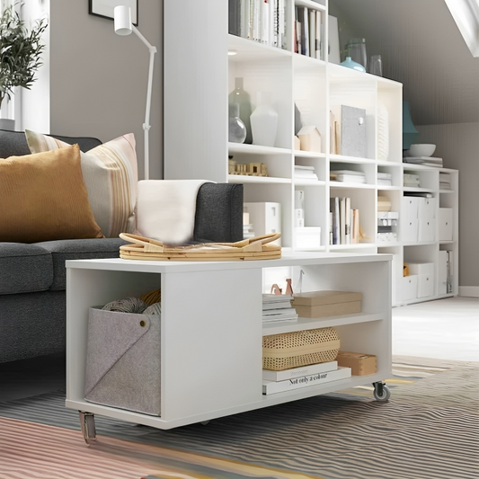 MDF White Coffee Table  - 43cm x 37cm x91cm.