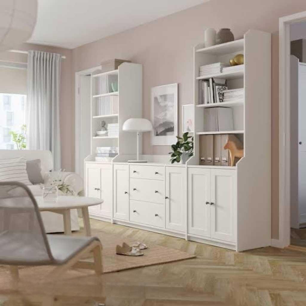 MDF White Display Unit  - 199cm x46cm x279cm.