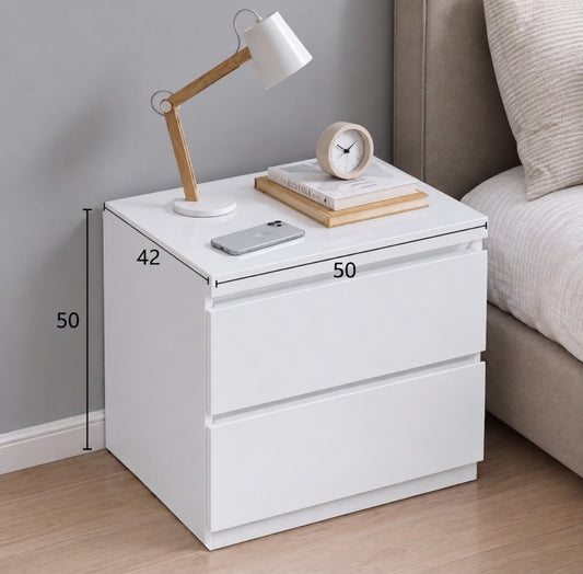 Calma Nightstand in White – 50x42x50cm