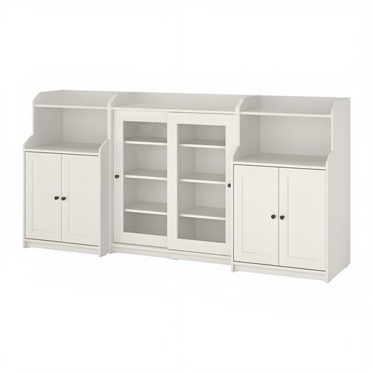 MDF White  Accent Cabinet- 244cm × 46cm × 116cm.
