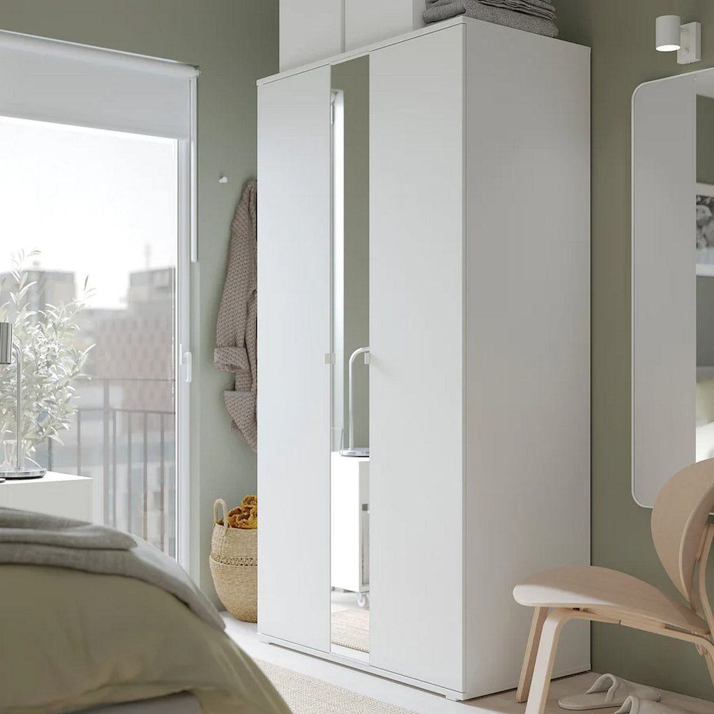 White Wardrobe - 200cm × 57cm × 105cm.
