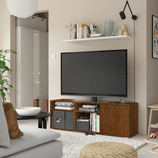 Mavix Cherry TV Unit – 2-Drawer, 2-Shelf - 50x146x37cm.